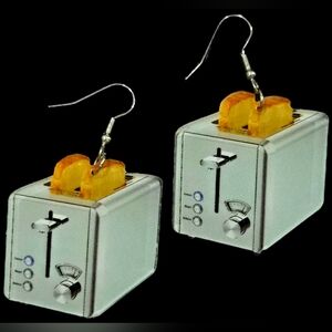 Quirky Toaster Earrings with Toast